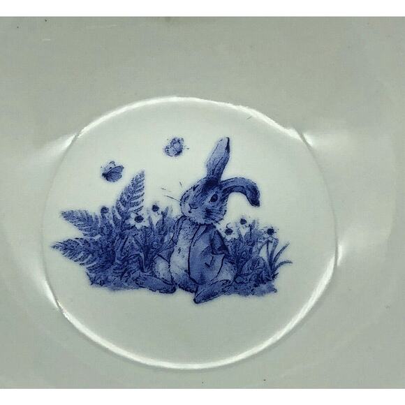 Beatrix Potter Peter Rabbit Set of Four 5.5" Blue Toile Porcelain Rice Bowls New - Picture 5 of 8